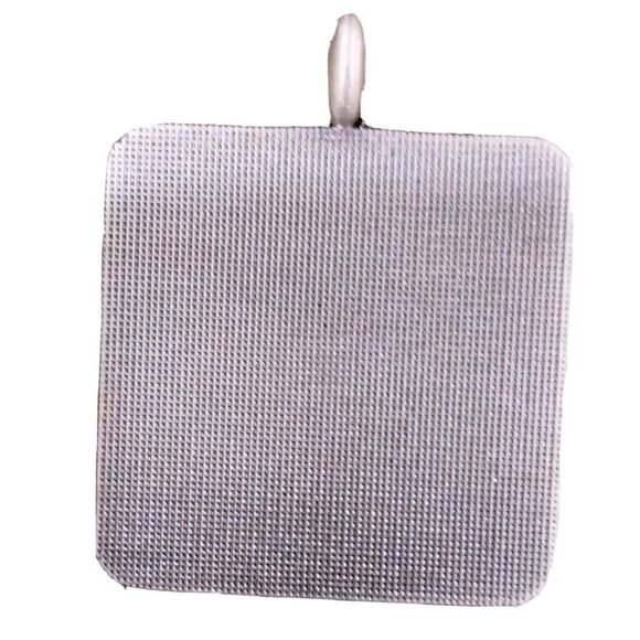 Green Sun Pendant Vintage Silver Tone 3D Metallic Statement - Picture 2 of 3